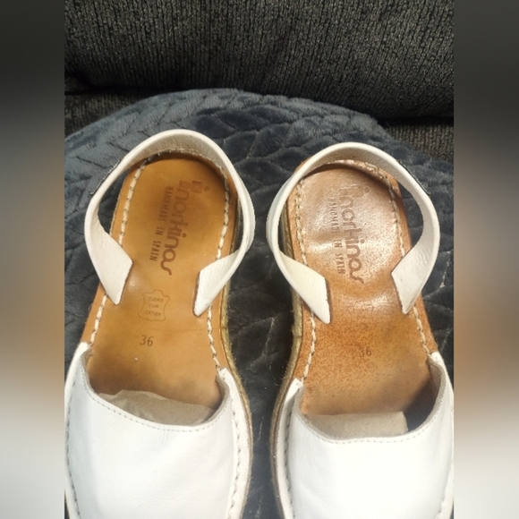 Handmade White Leather Sandals - Picture 2 of 9